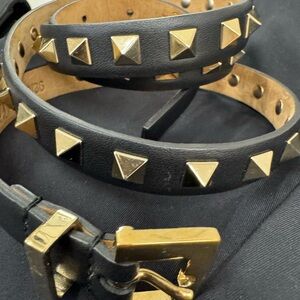 Valentino Black and Brown Italian Belt